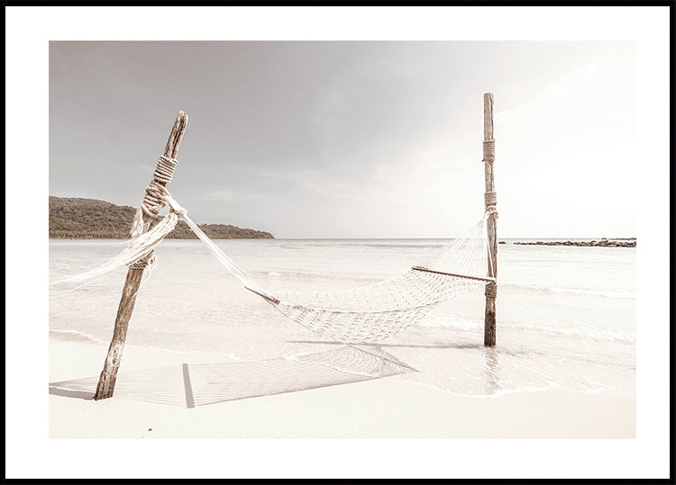 Tropisches Strandhängematten-Poster - Posterbox.dk