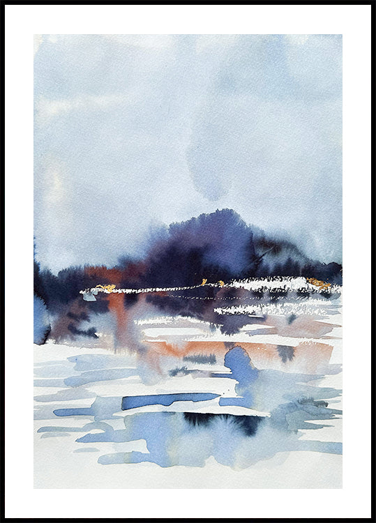 Poster „Misty Lake Reflections“.