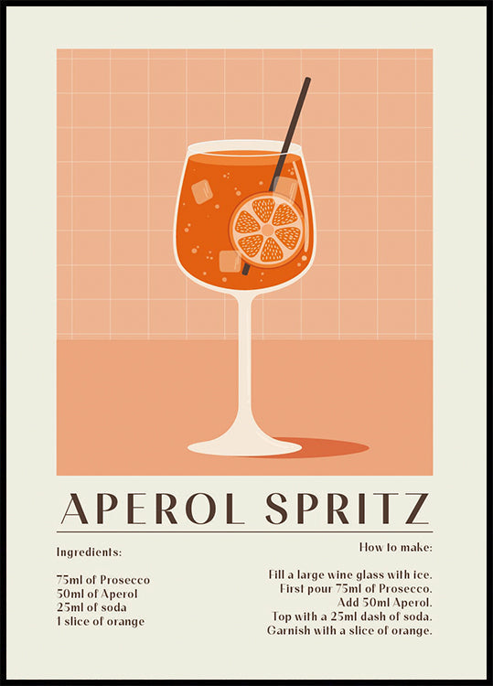Aperol Spritz Rezeptposter - Posterbox.dk