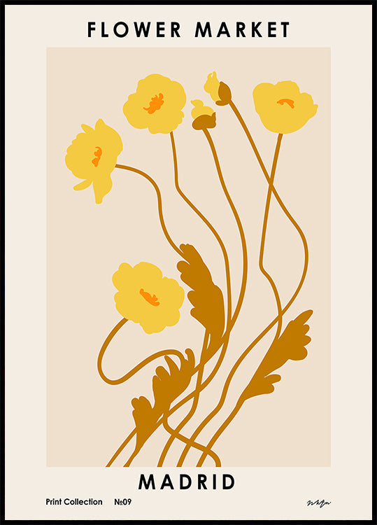 Blumenmarkt. Madrid-Plakat