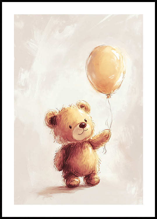 Poster mit Teddybär und Ballon
