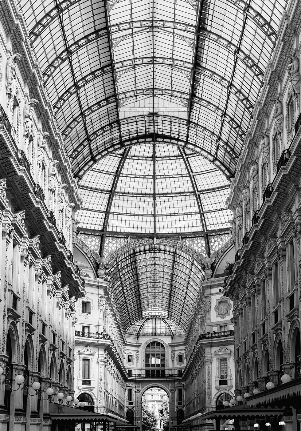 Galleria Vittorio Emanuele II Mailand Schwarz-Weiß-Poster