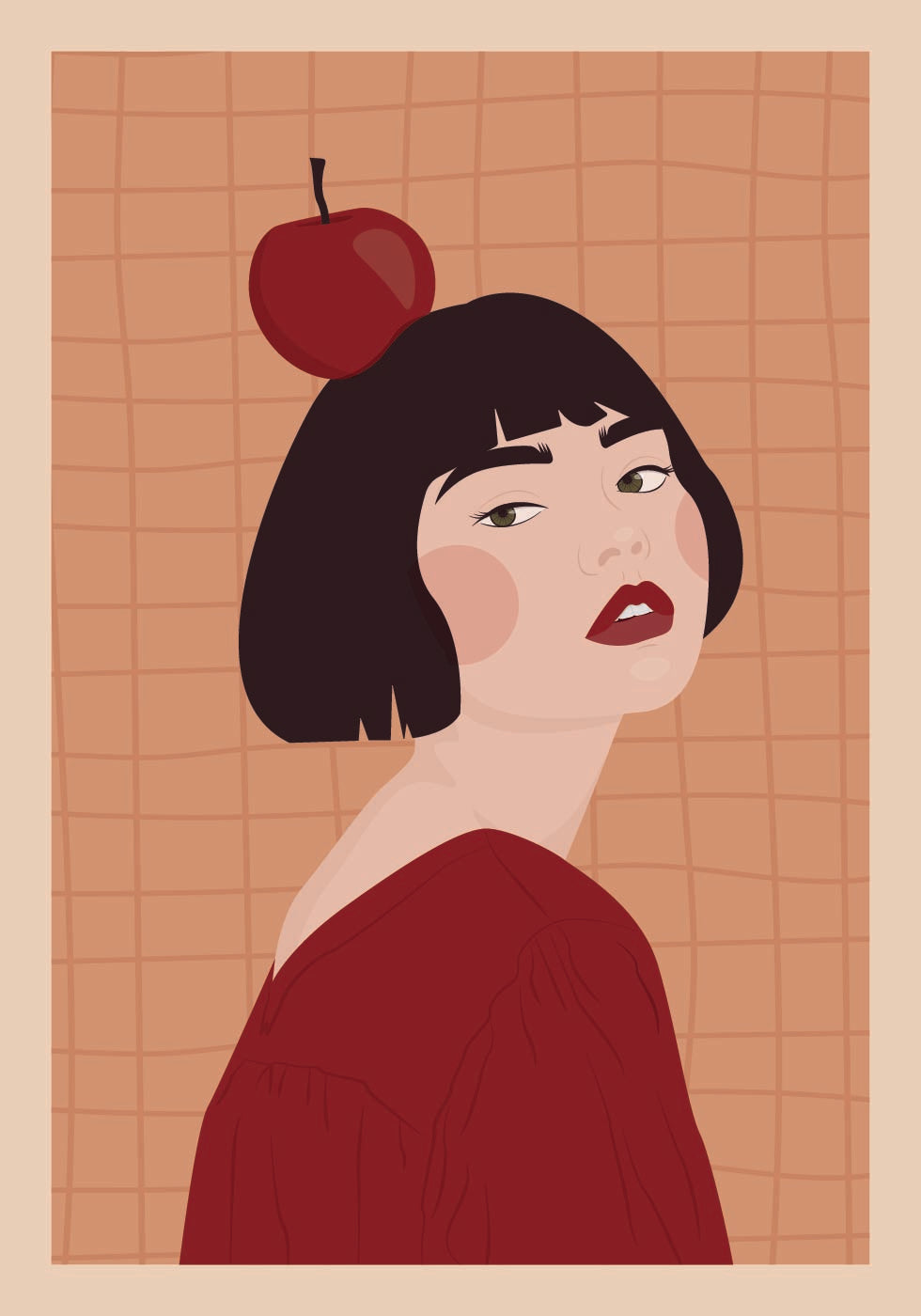 Mädchen mit Apfel-Poster