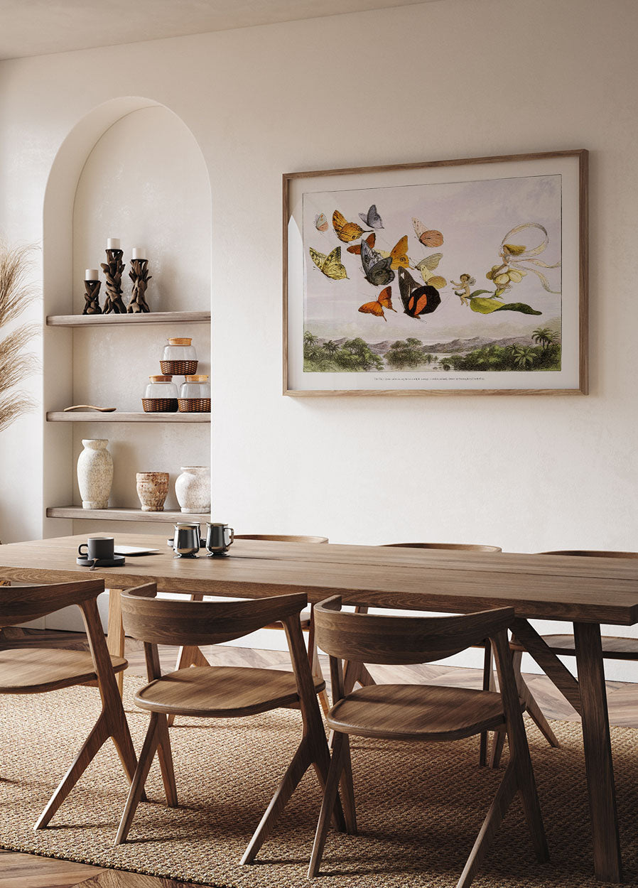 Im Märchenland Schmetterlinge von Richard Doyle Vintage-Kunstposter - Posterbox.no