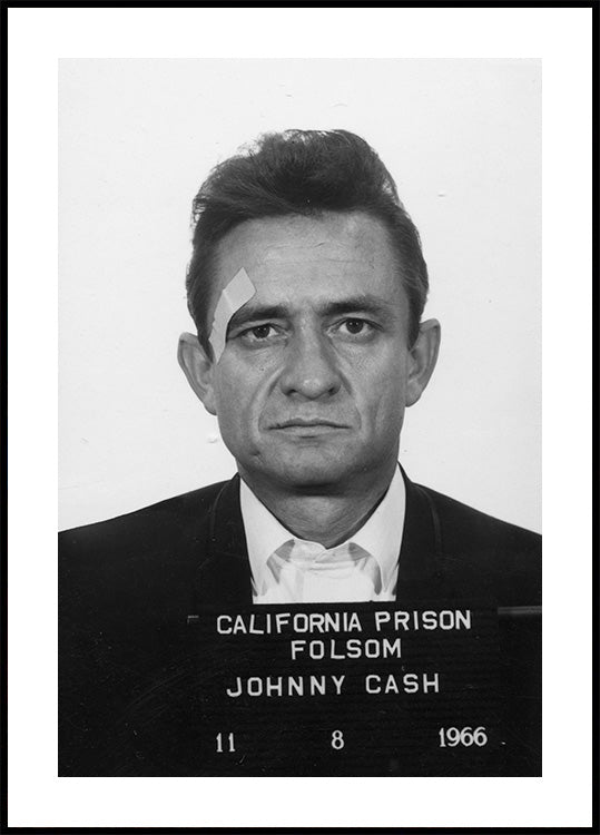 Johnny Cash Mug Shot Poster - Posterbox.dk