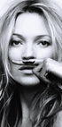 Kate Moss Schnurrbart imitierendes Poster - Posterbox.dk