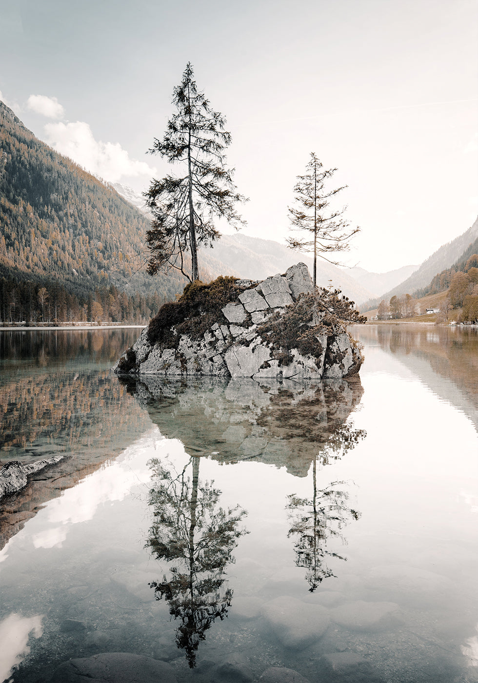 Ruhige Spiegelungen am Hintersee Poster - Posterbox.dk