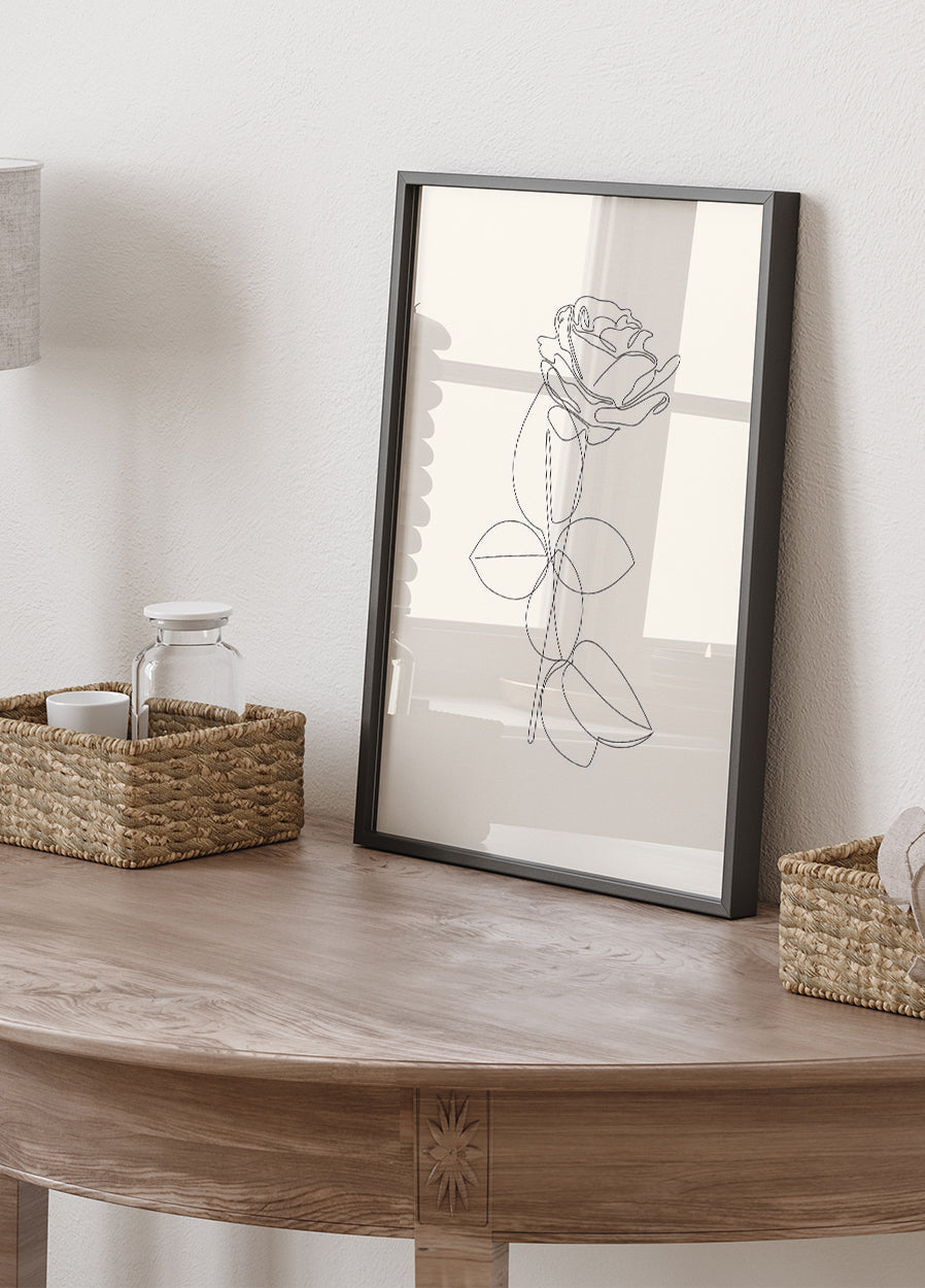Line Art Rose Poster - Posterbox.dk