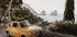 Kleines orangefarbenes Auto in Capri Poster - Posterbox.dk