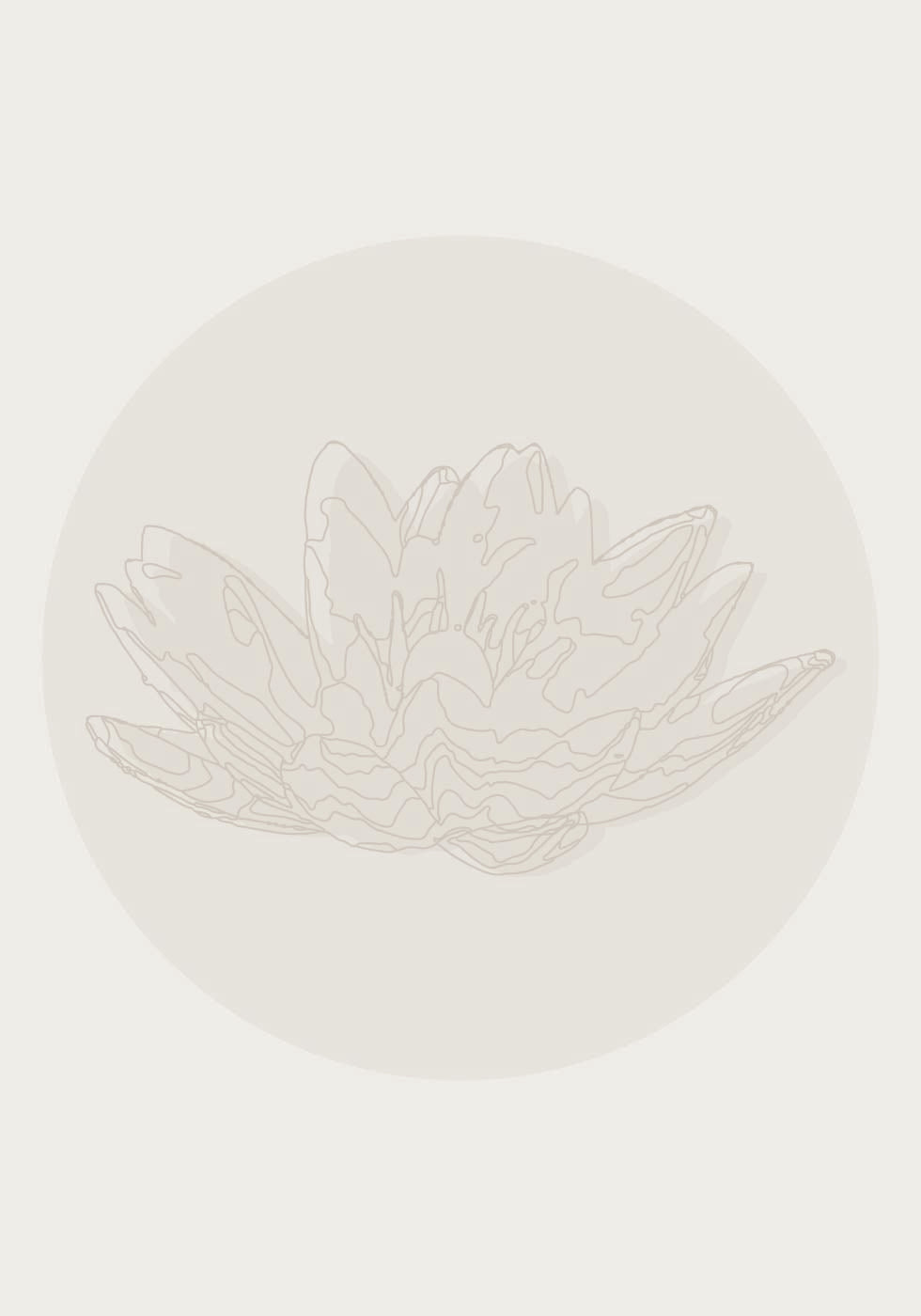 Lotus Serenity, botanisches Line-Art-Poster