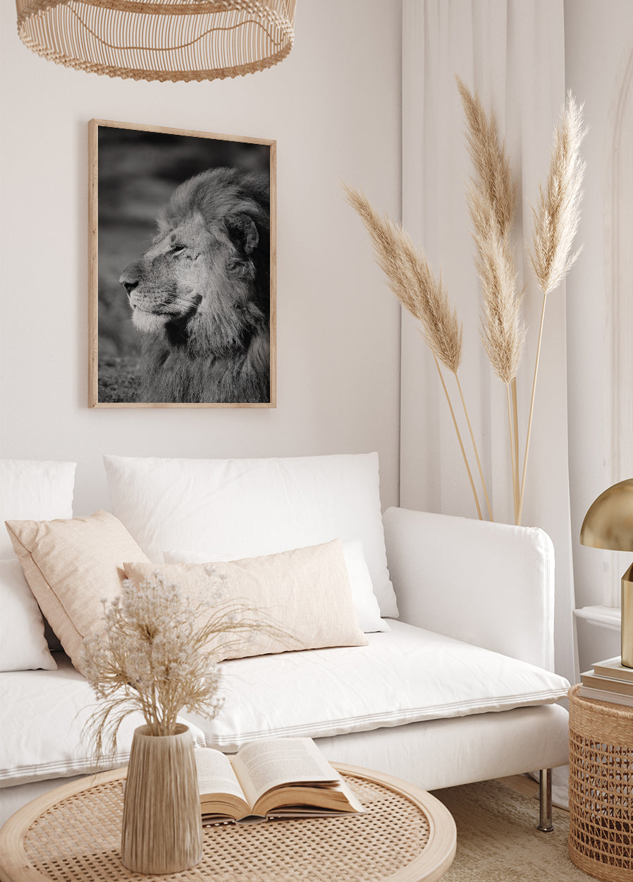 Männliches Löwenprofil-Poster - Posterbox.dk