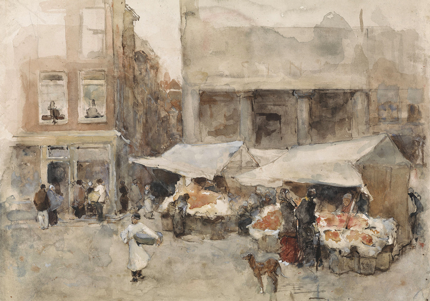 Markt Met Bloemenstalletjes von Floris Arntzenius Poster - Posterbox.dk