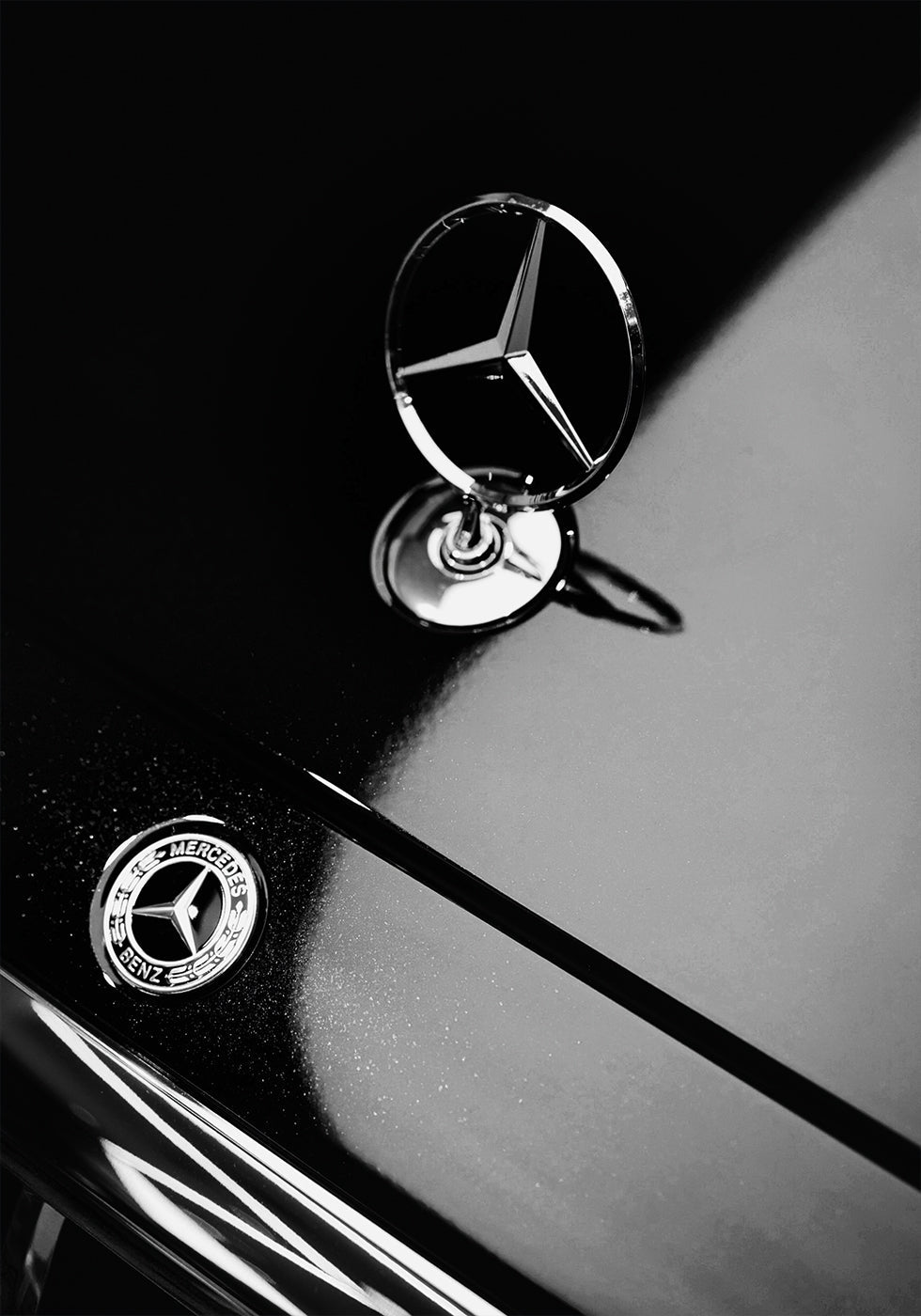 Mercedes Benz Schwarzweiß-Poster - Posterbox.dk