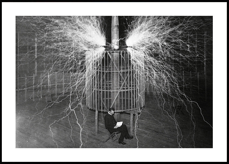 Nikola Tesla Electricity in Lab Poster - Posterbox.dk
