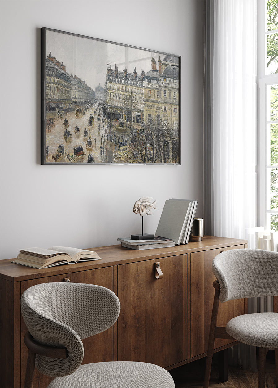 Place Du Theatre Francais Paris Rain von Camille Pissarro Poster - Posterbox.dk