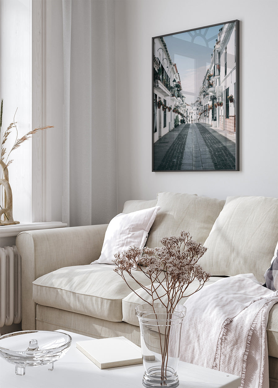 Spanische Straßen von Mijas Poster - Posterbox.dk