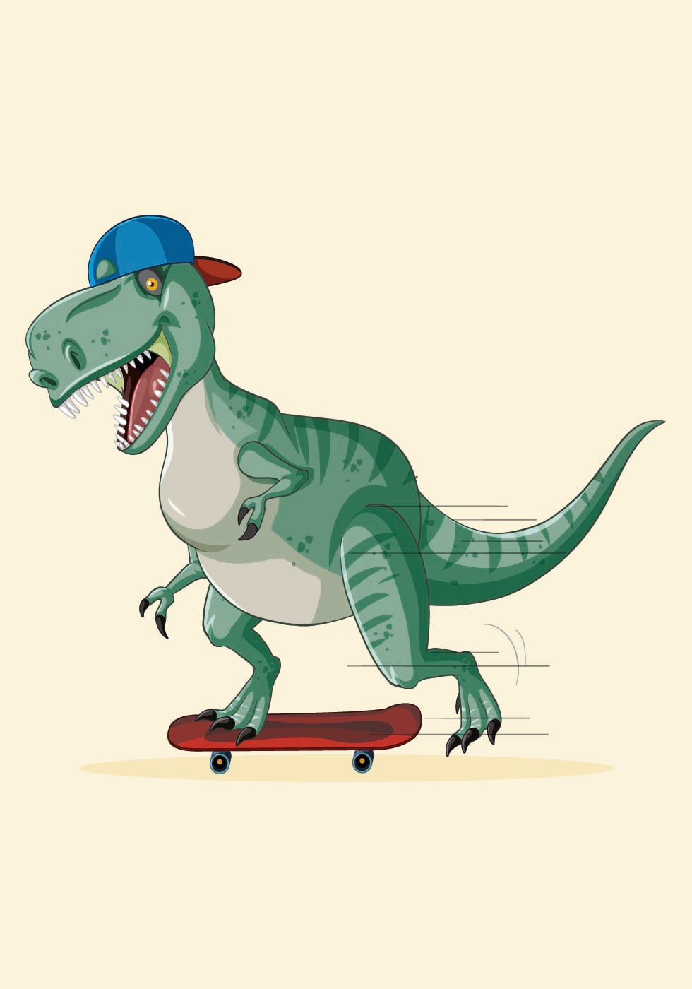 Skateboarding T-Rex Poster - Posterbox.dk
