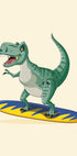 Surfendes T-Rex-Poster - Posterbox.dk