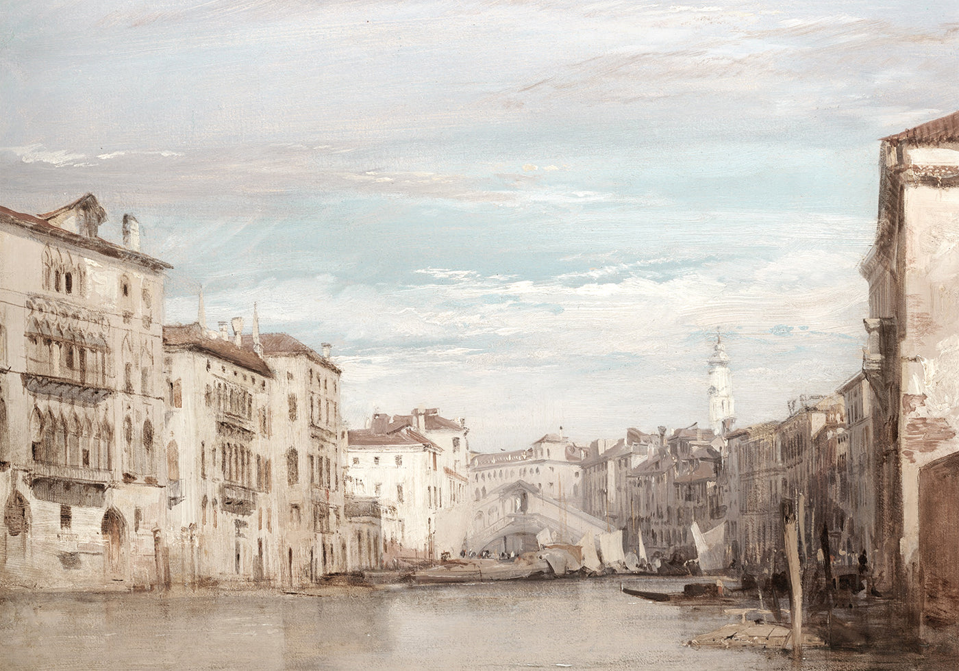 Der Canal Grande in Venedig mit Blick auf den Rialto von Richard Parkes Bonington Poster - Posterbox.dk