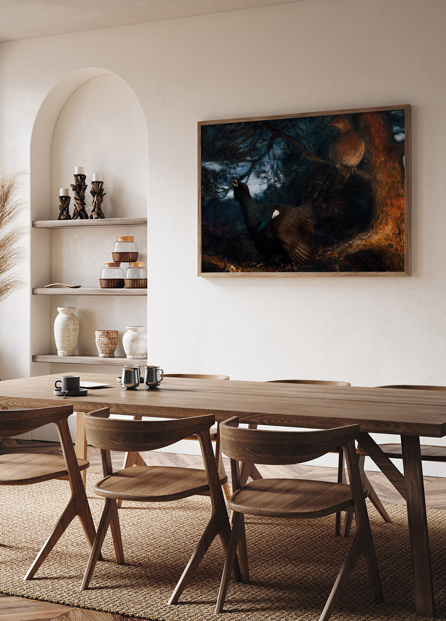 Die Paarung der Auerhühner von Bruno Liljefors Poster - Posterbox.dk