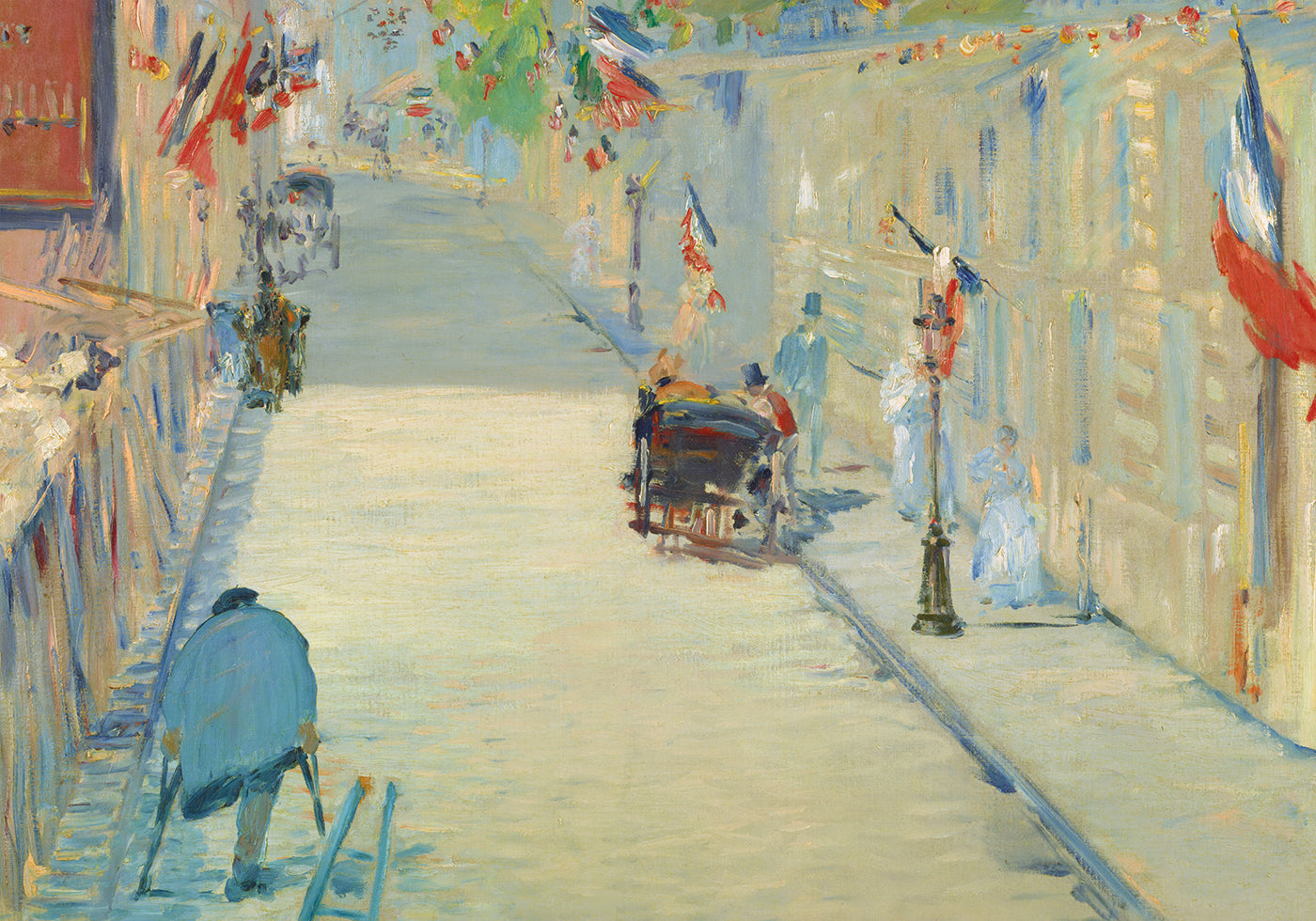 Die Rue Mosnier mit Flaggen von Édouard Manet Poster - Posterbox.dk