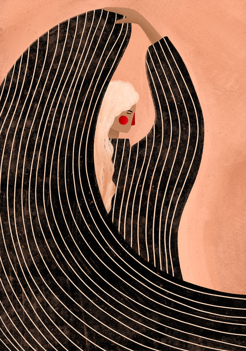 Die Frau mit dem schwarzen Kleid Poster