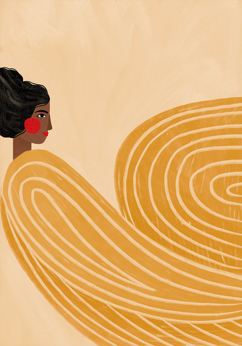 Die Frau mit den gelben Streifen Poster