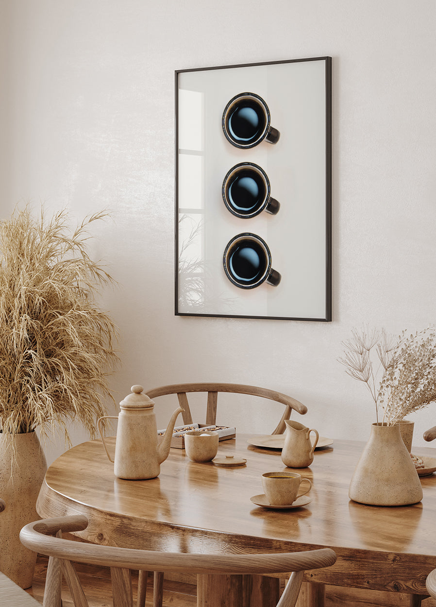 Drei Tassen Kaffee Poster - Posterbox.dk