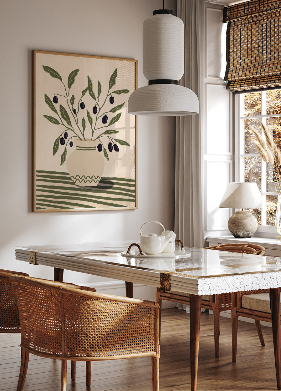 Vase mit Oliven Poster - Posterbox.dk