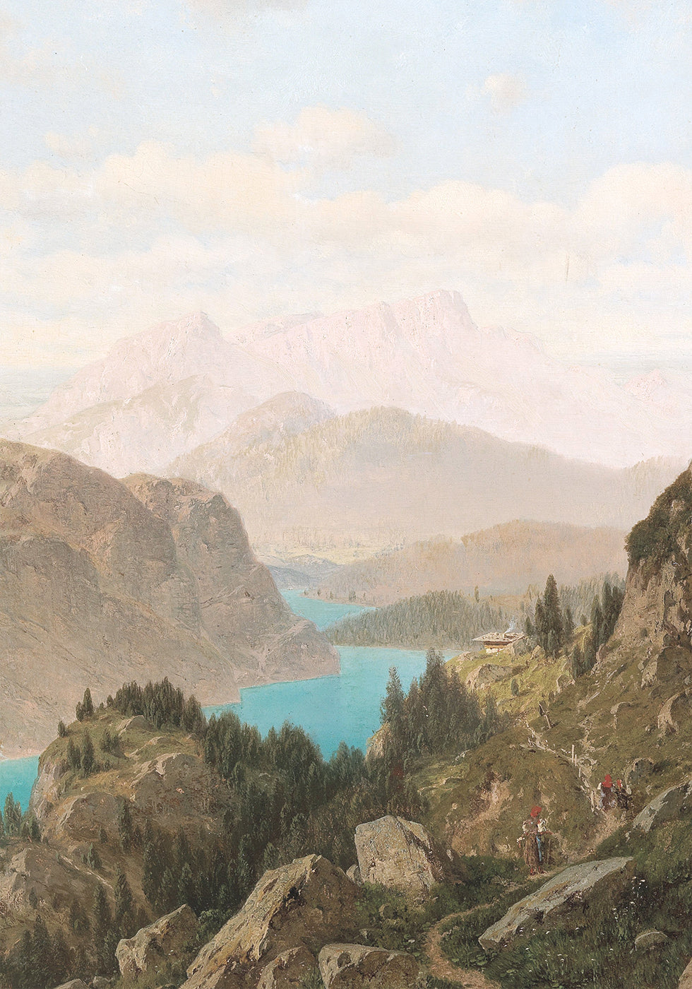 Blick auf den Königssee und den Untersberg von Josef von Schlögl Poster - Posterbox.dk