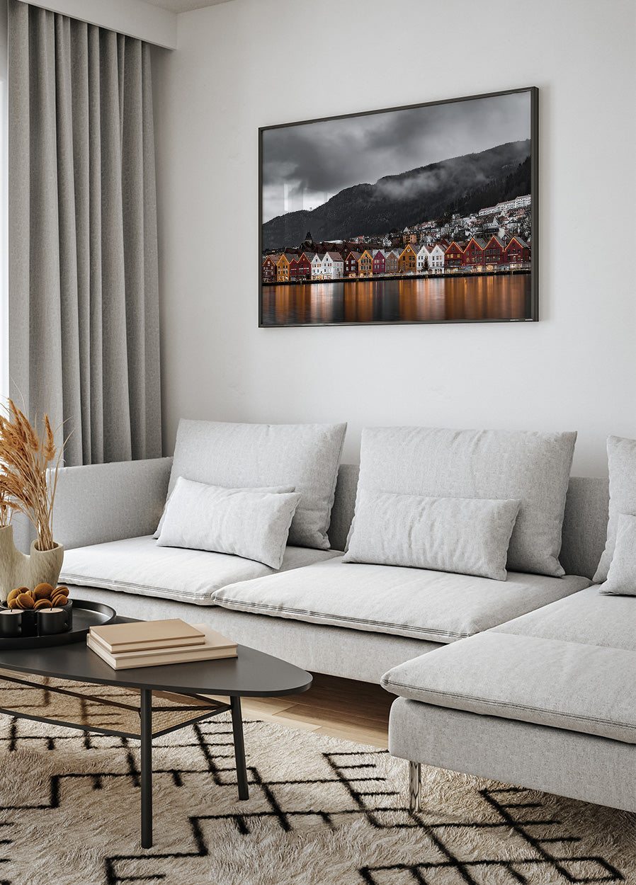 Ansicht von Bryggen, Norwegen Poster - Posterbox.dk