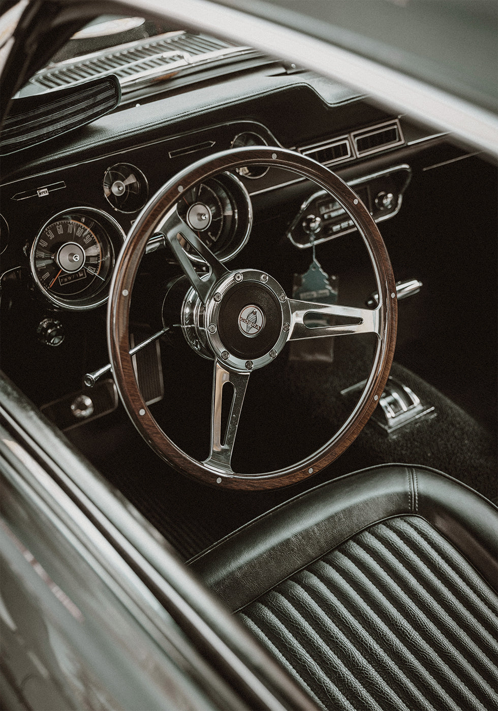 Vintage-Auto-Lenkrad-Poster - Posterbox.dk