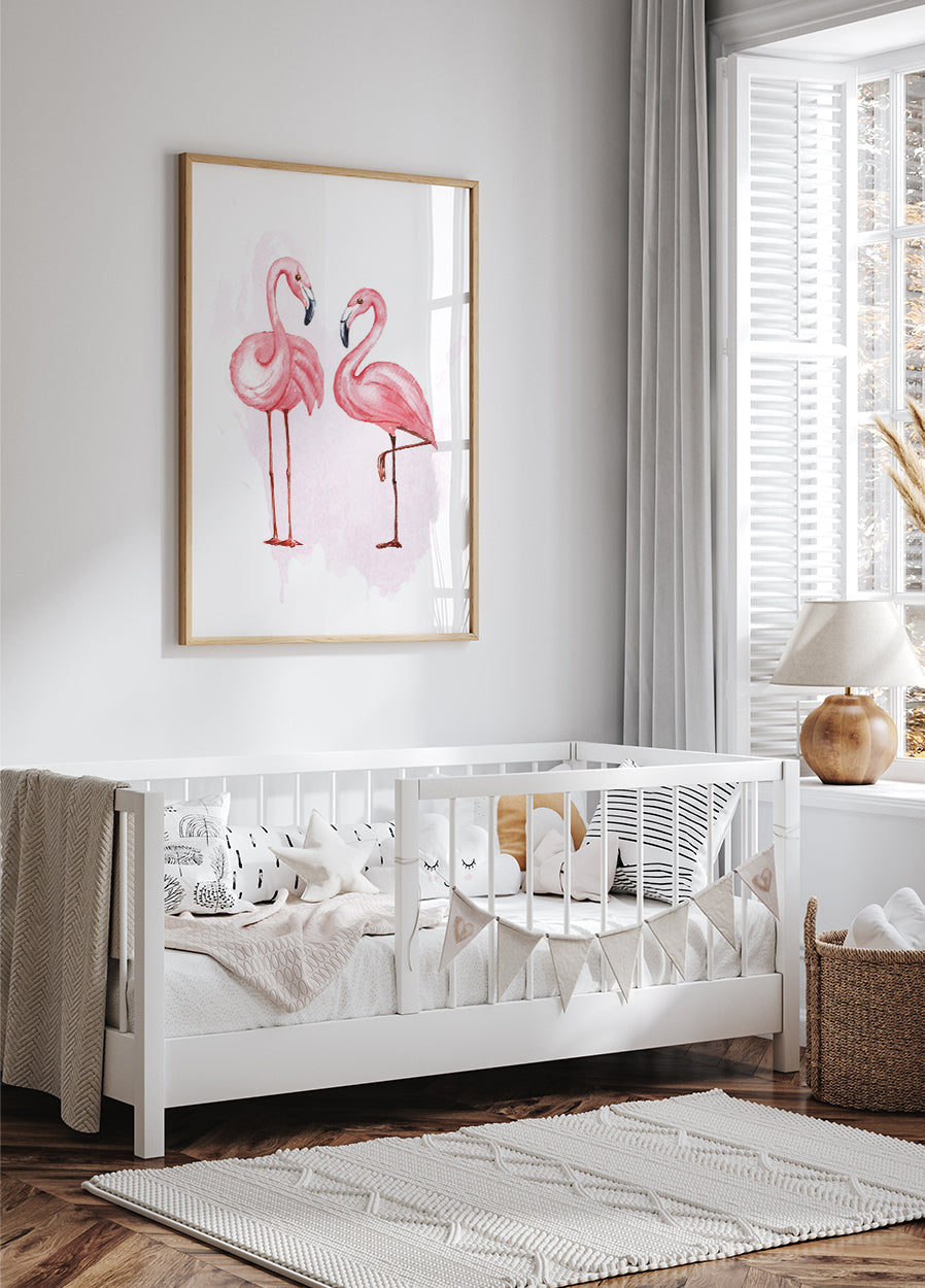 Aquarell-Flamingos-Poster - Posterbox.dk