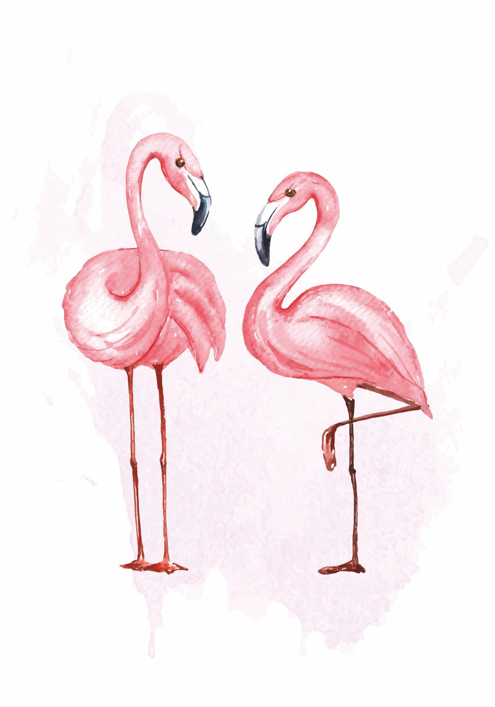 Aquarell-Flamingos-Poster - Posterbox.dk