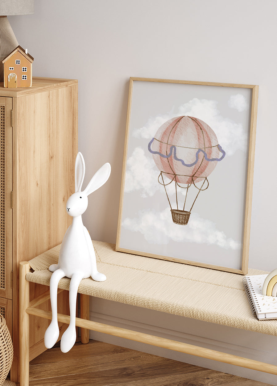 Aquarell-Heißluftballon-Poster - Posterbox.dk