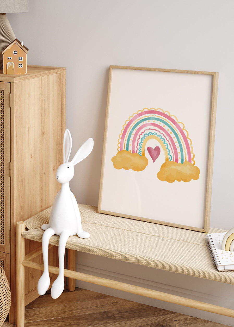 Buntes Regenbogen- und Herz-Design-Poster - Posterbox.dk