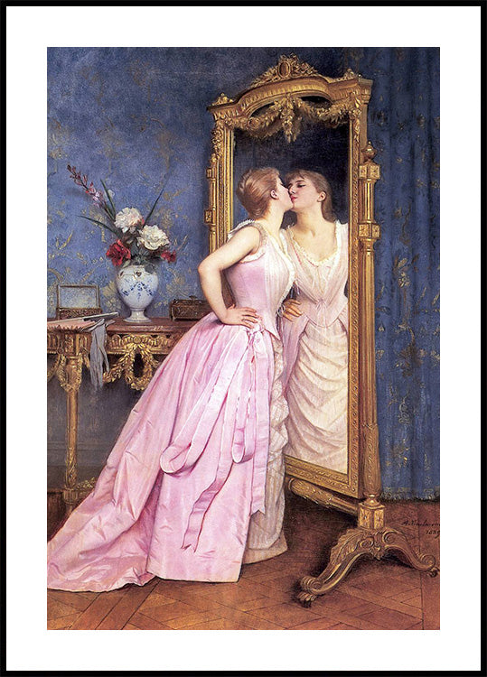 Poster „Frau schaut in den Spiegel“ – Posterbox.dk