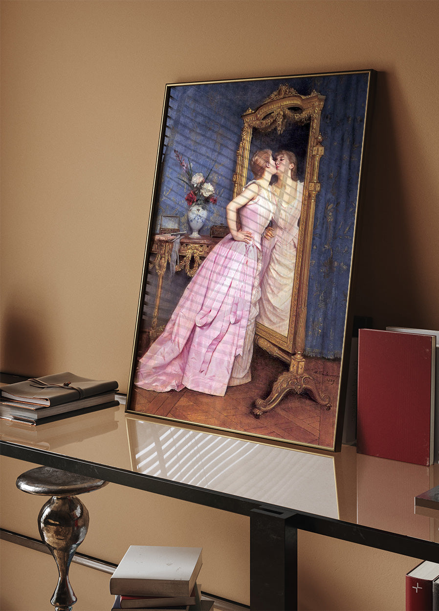 Poster „Frau schaut in den Spiegel“ – Posterbox.dk