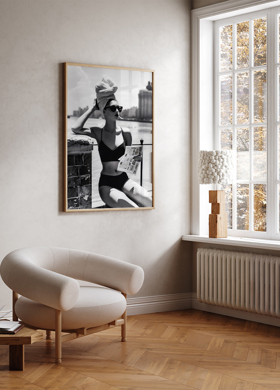 Frauen lesen Zeitungsdruck-Poster - Posterbox.dk