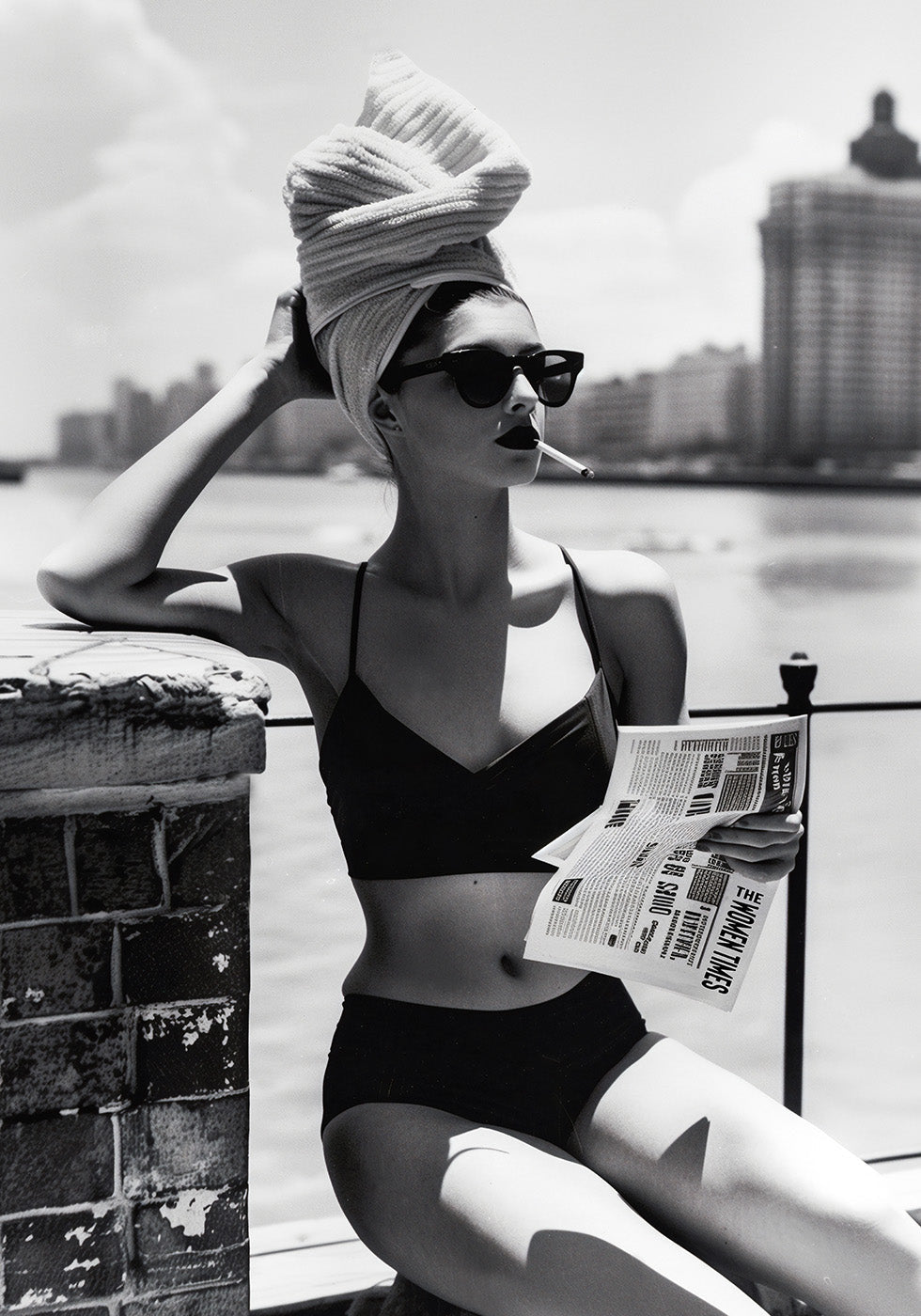 Frauen lesen Zeitungsdruck-Poster - Posterbox.dk