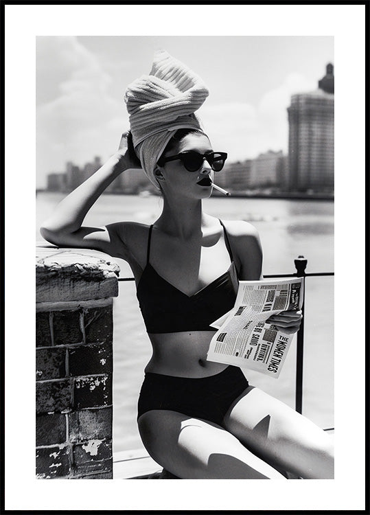 Frauen lesen Zeitungsdruck-Poster - Posterbox.dk