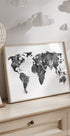 Poster Weltkarte mit schwarzer Tinte - Posterbox.dk