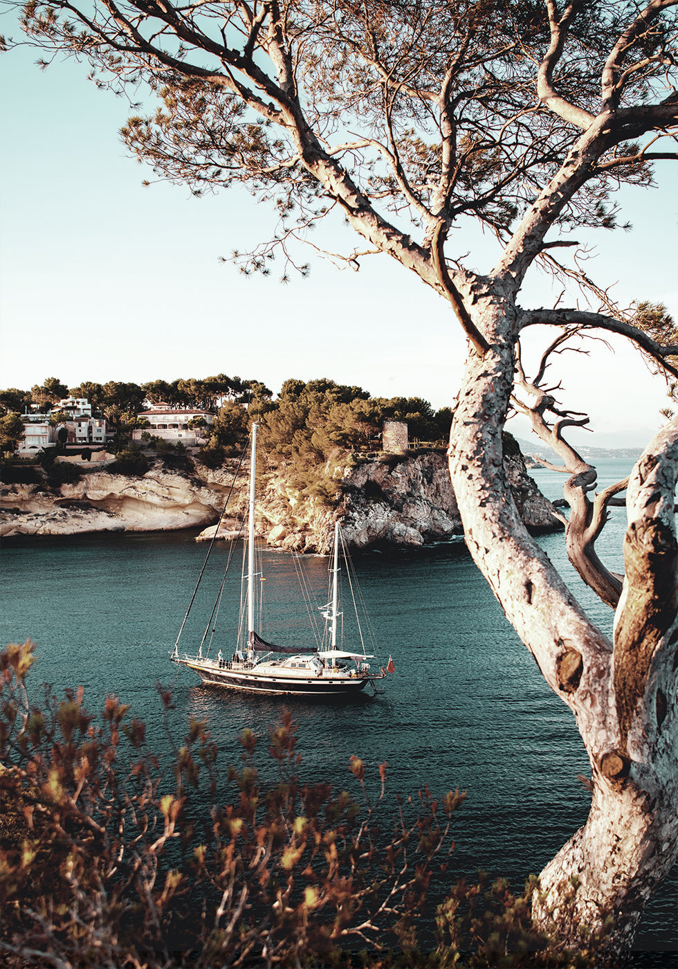 Poster „Yacht in der Bucht“ - Posterbox.dk