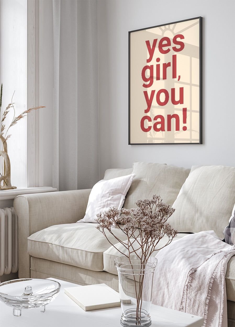 Poster „Yes Girl You Can“ - Posterbox.dk
