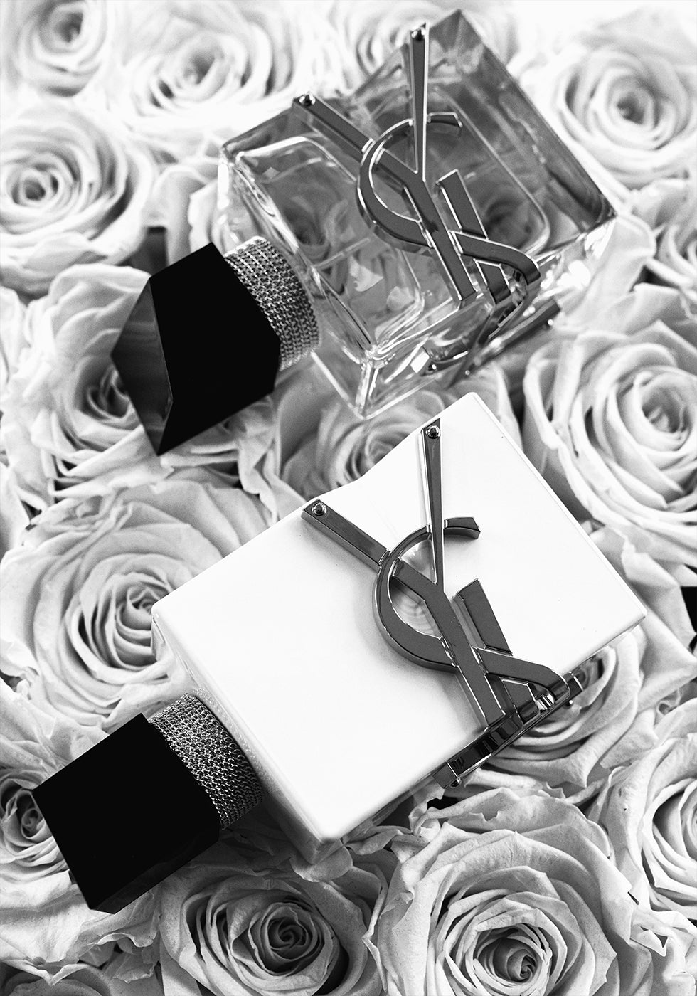 Yves Saint Laurent Parfüm Schwarz-Weiß-Poster