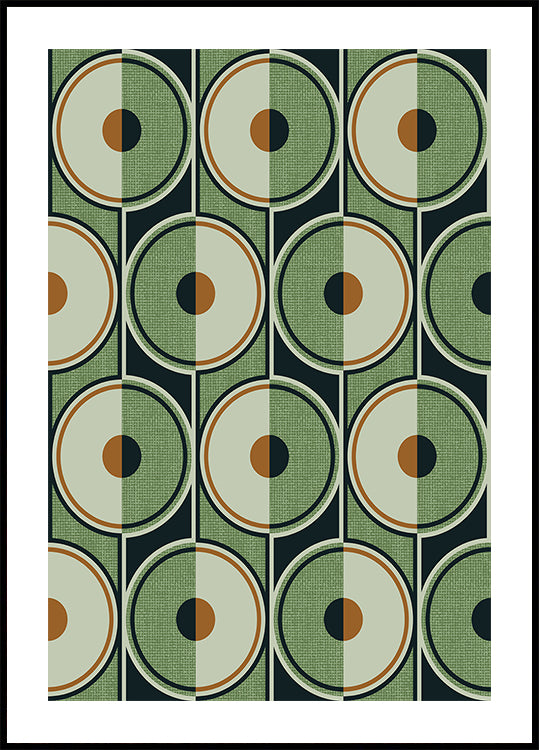 Retro Circles Green - Posterbox