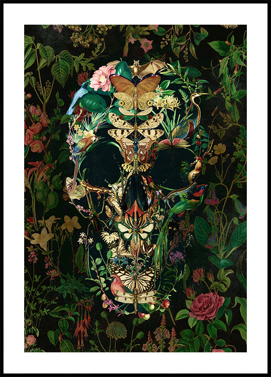 Papillon Skull Plakat - Posterbox