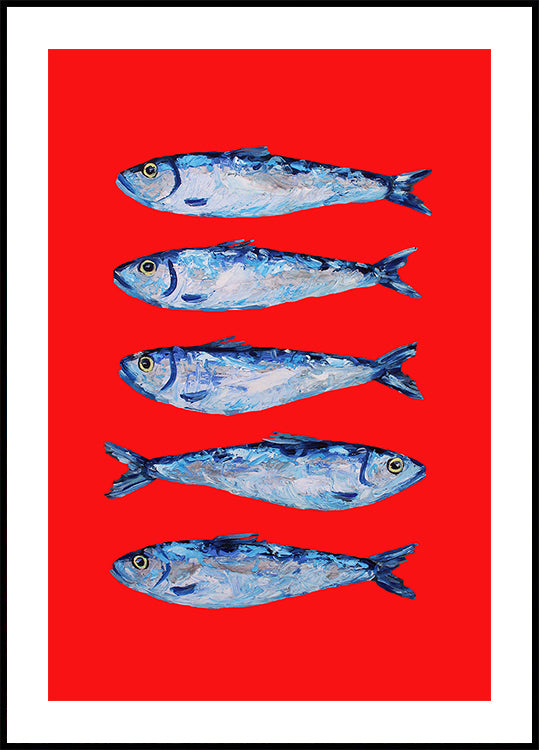 Sardines Berry Red Plakat - Posterbox
