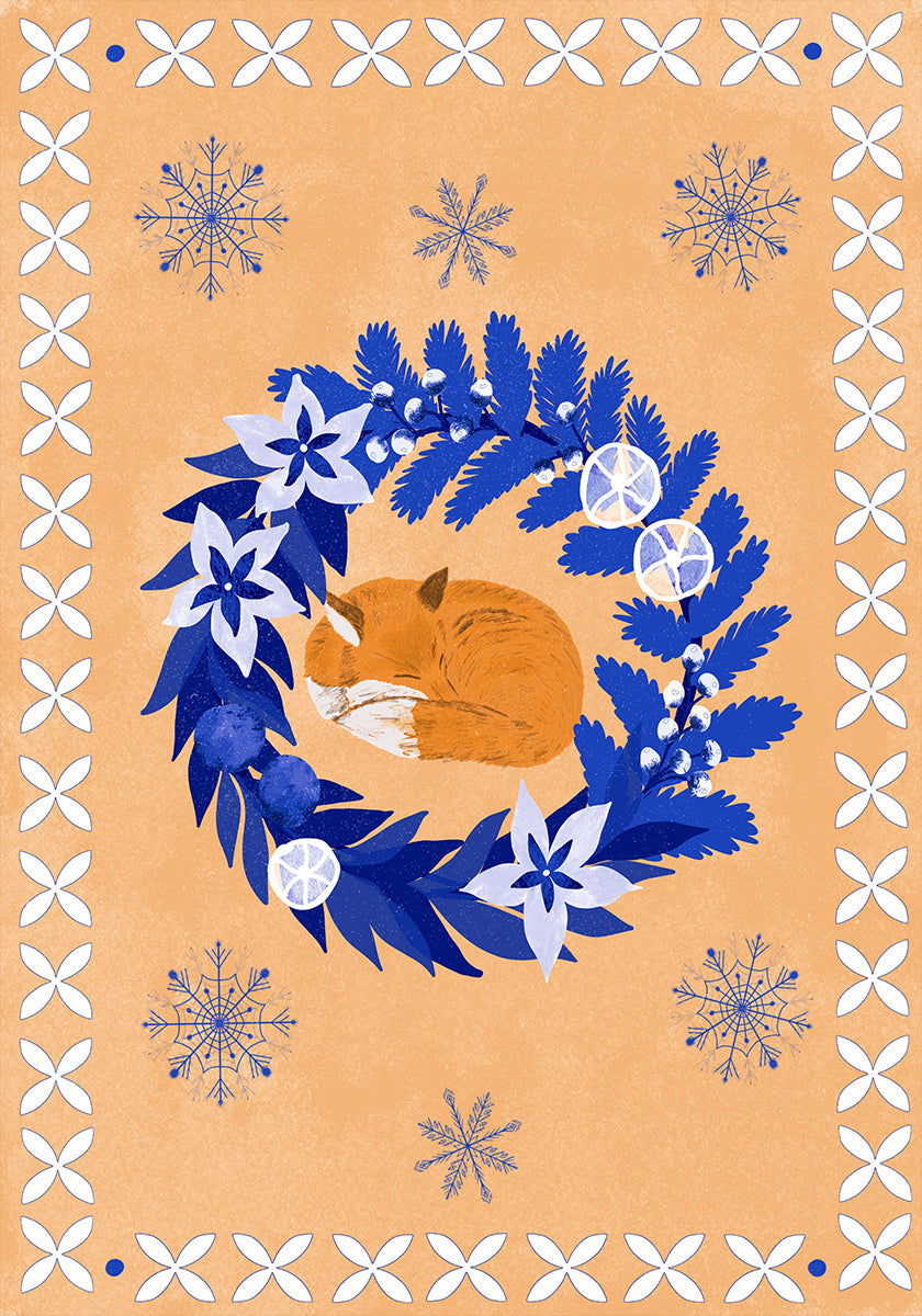 Folk Winter Fox Plakat - Posterbox
