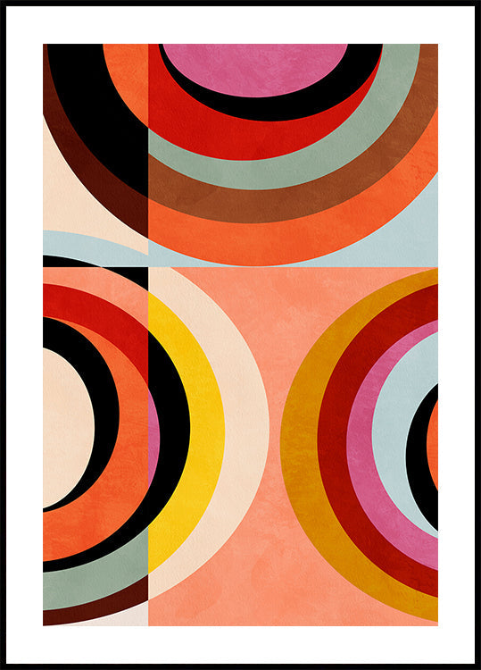 Warm Colors Bauhaus Geometry3 Plakat - Posterbox